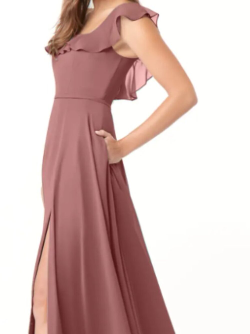 Azazie Chiffon Gown (Jinny) - Desert Rose - size A2